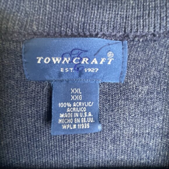 Vintage TownCraft V Neck Knit Pullover Sweater Vest XXL Mens BlueMade in USA‎ - Picture 7 of 9